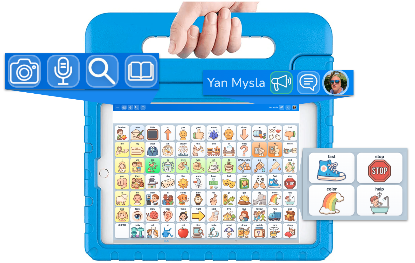 The TinyBridge AAC device: a LAMP-based choice board powered by AI, with networking and the new design