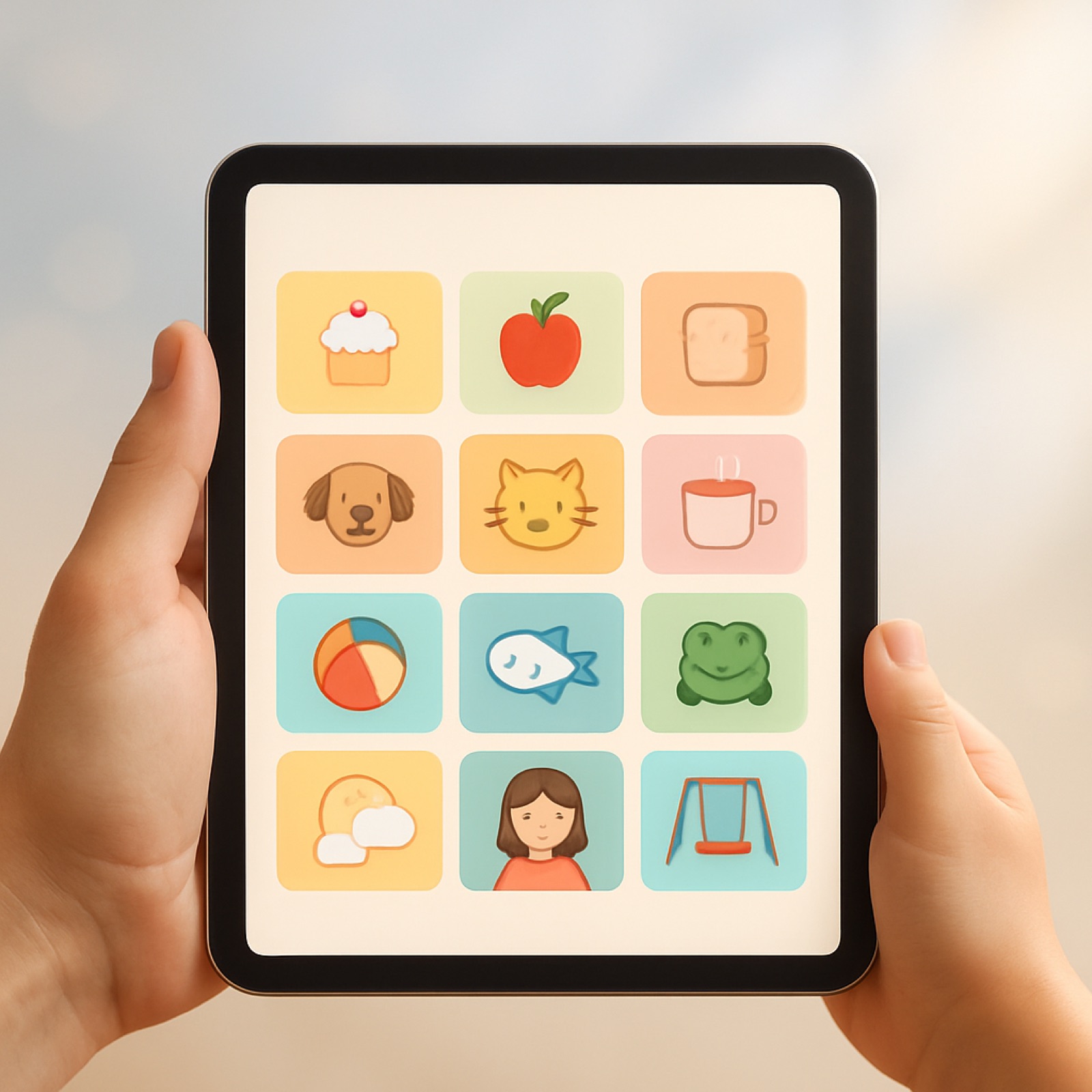 TinyBridge tablet showing a choice board